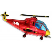 Шар (38''/97 см) Фигура, Вертолет, Красный, 1 шт. 