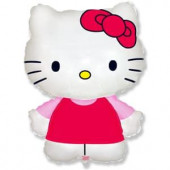 Шар (12''/30 см) Мини-фигура, Hello Kitty, Котенок с бантиком, Розовый, 1 шт. 