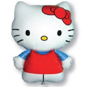 Шар (26''/66 см) Фигура, Hello Kitty, Котенок с бантиком, Голубой, 1 шт. в упак. 