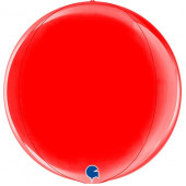 Шар (18''/46 см) Сфера 3D, Красный, 1 шт. 