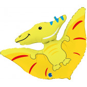 Шар (34''/86 см) Фигура, Динозавр Птеродактиль, Желтый, 1 шт. 