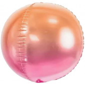 Шар (20''/51 см) Сфера 3D, Розовый, Градиент, 1 шт. 