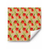 Упаковочная бумага (0,7*1 м) Тюльпаны, Крафт, 2 шт.