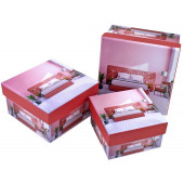 Набор коробок Интерьер, Красный, 13*13*8 см, 3 шт.
