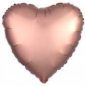 Шар (19''/48 см) Сердце, Розовое Золото, Сатин, 1 шт. 