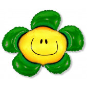 Шар (15''/38 см) Мини-цветок, Солнечная улыбка, Зеленый, 1 шт. 
