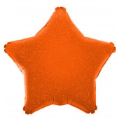 Шар (17''/43 см) Мини-звезда, Оранжевый, Голография, 1 шт. 