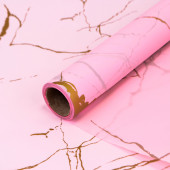 Упаковочная матовая пленка (0,6*10 м) Мрамор, Розовый, 1 шт.