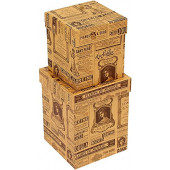 Набор коробок Буклет для дамы, Крафт, 13*13*17 см, 2 шт.