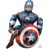 Шар (39''/99 см) Ходячая Фигура, Мстители, Капитан Америка, 1 шт. в упак. 