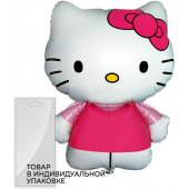 Шар (12''/30 см) Мини-фигура, Hello Kitty, Котенок с бантиком, Розовый, 5 шт. в упак. 