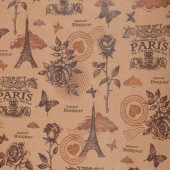 Упаковочная бумага, Крафт (0,7*1 м) Парижские мечты, 1 шт.