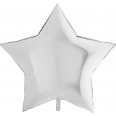 Шар (36''/91 см) Звезда, Белый, 1 шт. 