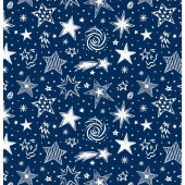 Упаковочная бумага (0,7*1 м) Звезды, Темно-синий, 1 шт.