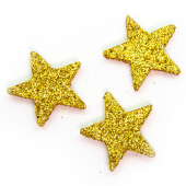 Фигура из пенопласта Звезда, Золото, Металлик, 5 см, с блестками, 3 шт.