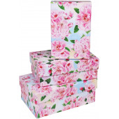 Набор коробок Сакура, Розовый, 23*16*9 см, 3 шт.